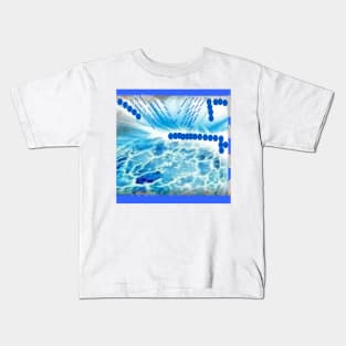 Blue Matrix Design Kids T-Shirt